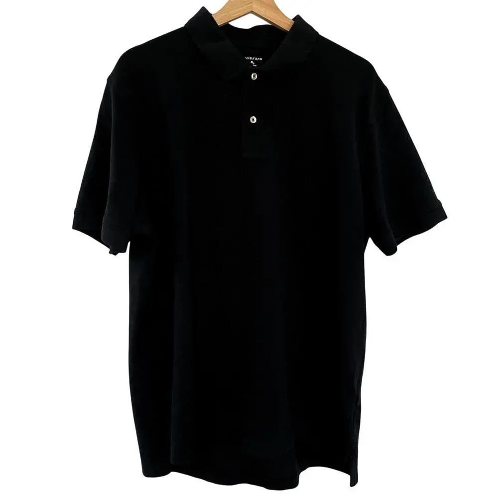 J.Crew knit polo top black short sleeved men's size XL cotton shirt casual